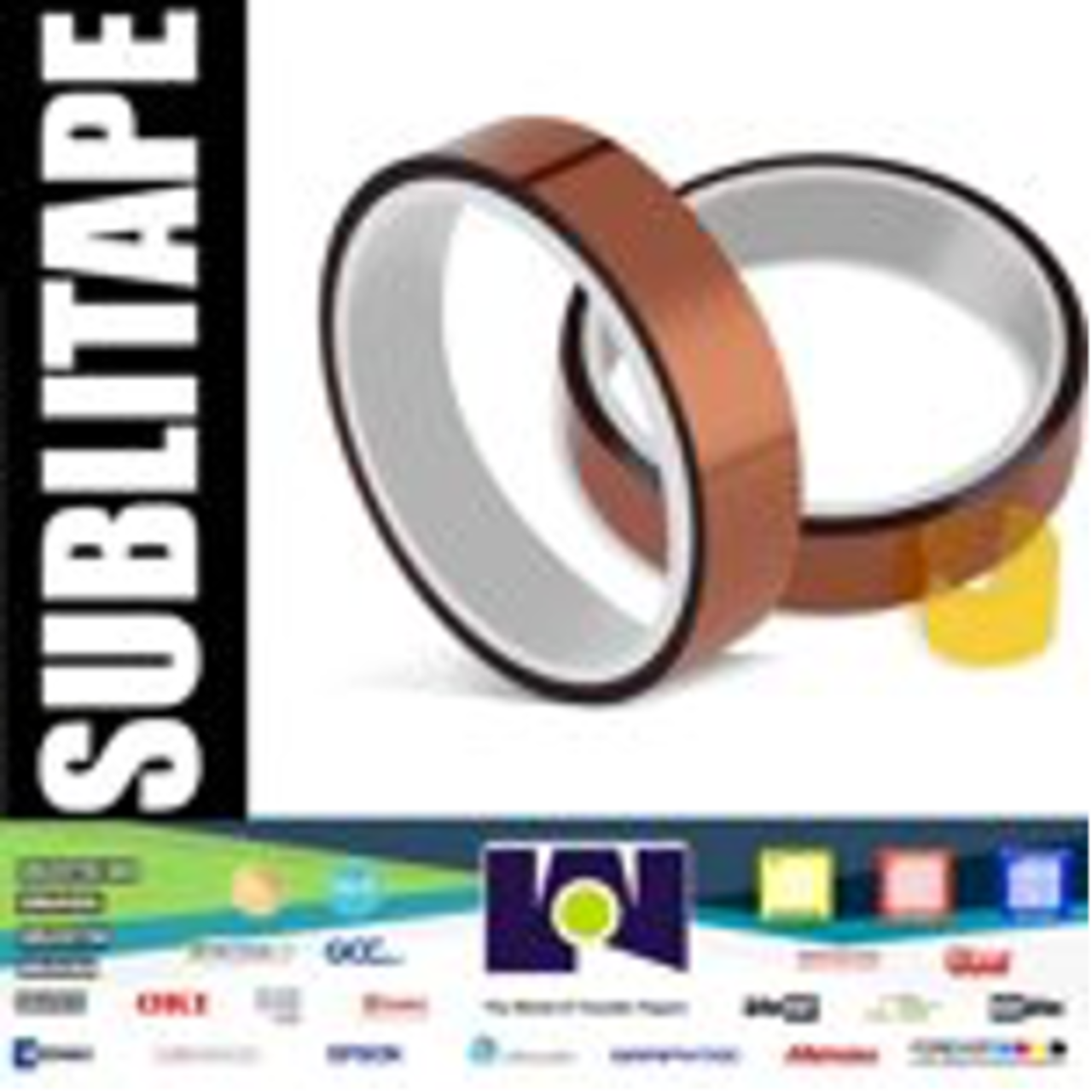 2 rolls Heat resistant tapes sublimation Press Transfer Thermal Tape 20mmx30m SUBLITAPE TAWNY